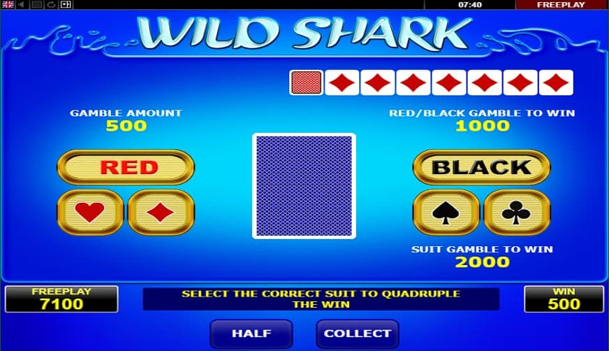 Fonctionnalités bonus dans Wild Shark